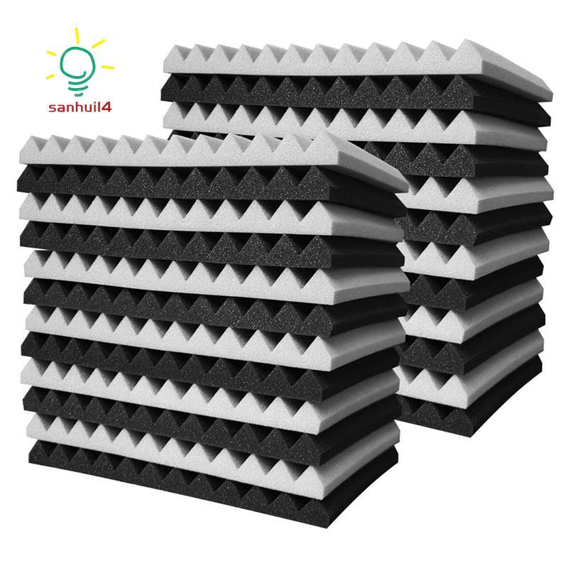 24 Chiếc Acoustic Foam Board, Studio Wedge Tile, Acoustic Foam Cách Âm Kim Tự Tháp Phòng Thu Điều Tr