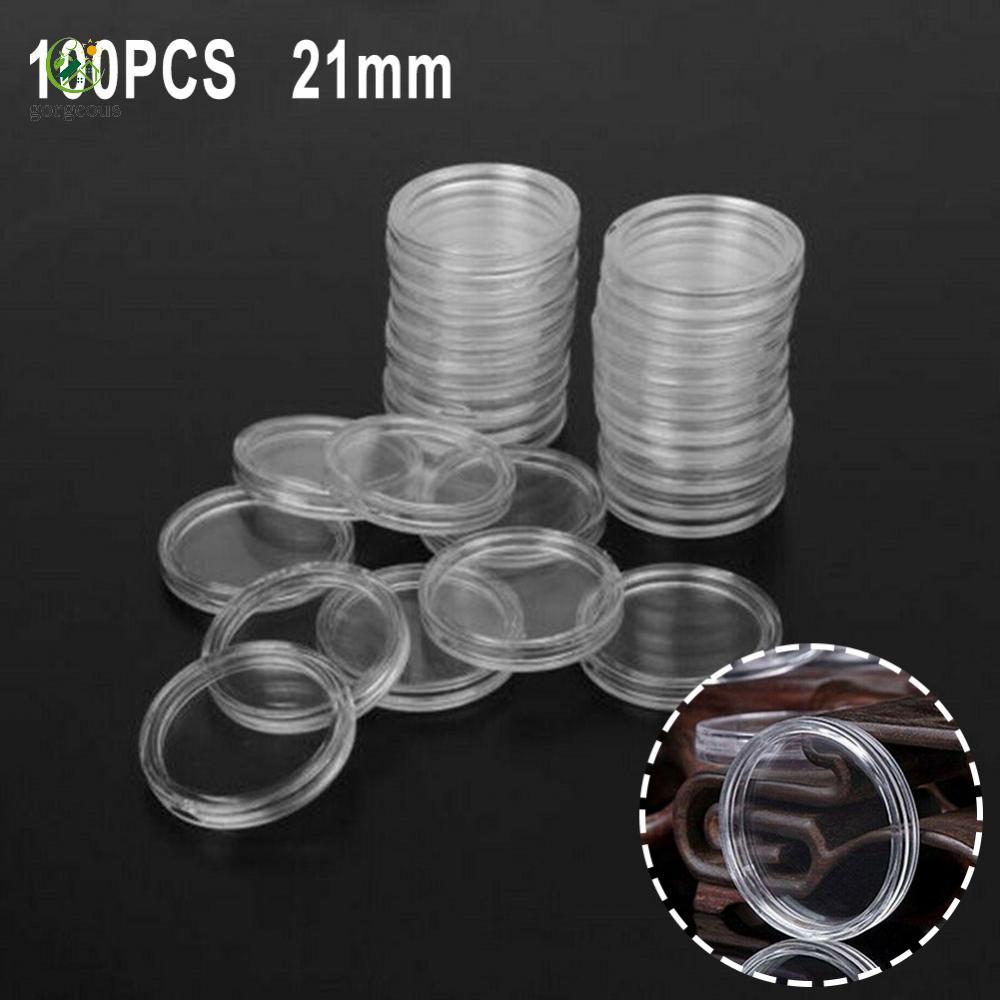 [FUXIN]Capsules Box Coin Holder Home Supplies Storage Clear Super Hard 100Pcs