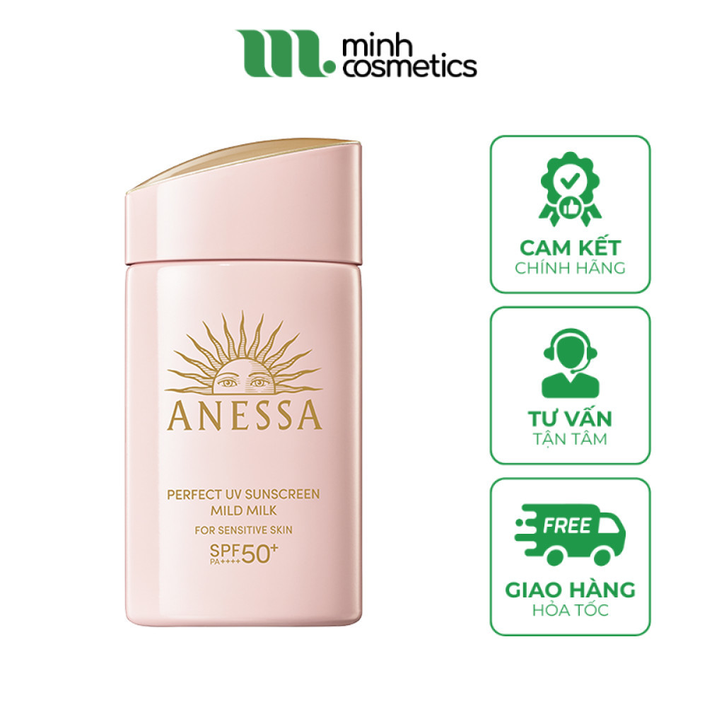 Sữa Chống Nắng Anessa Perfect UV Sunscreen Mild Milk NA SPF50+ PA++++ 60mL - For Sensitive Skin