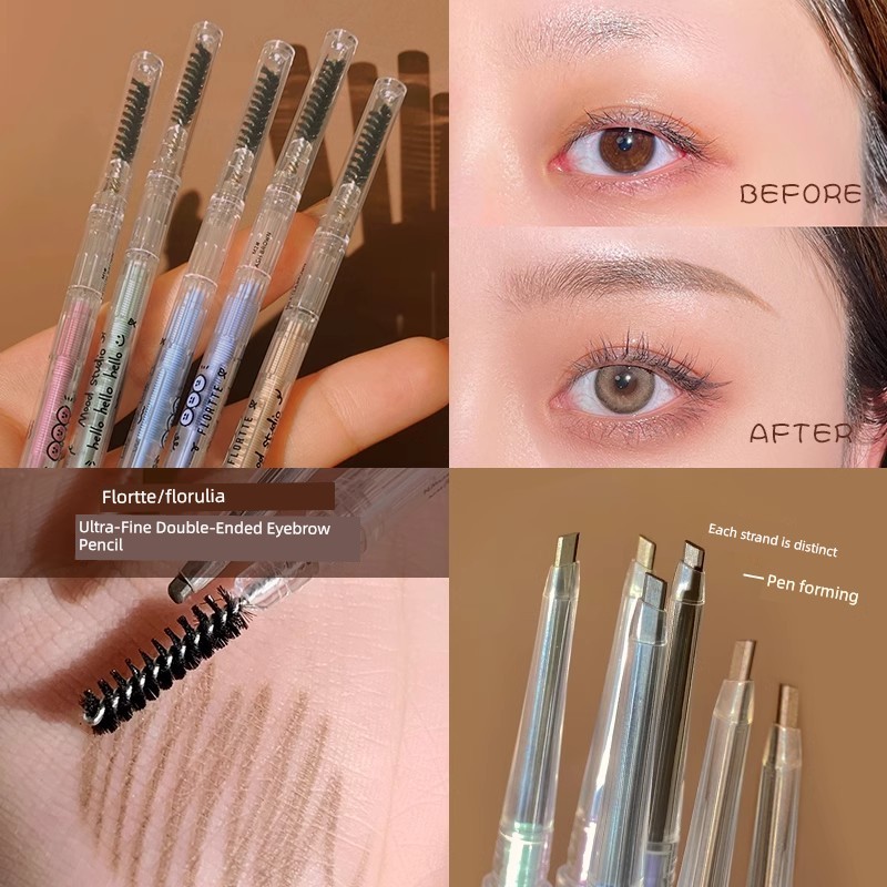 kẻ lông mày chì kẻ lông mày Flortte Flortte Flortte Bút chì kẻ mày siêu mịn hai đầu Flortte Nữ chống