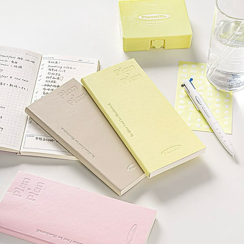 Sổ Tay Da PU Planwith Slim Ruột Planner/ To Do List 160 Trang Giấy 100GSM Plan/ Plan Tặng Kèm Sticke