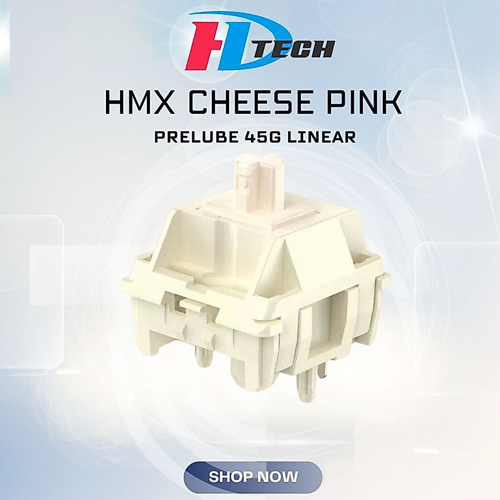 [10 swith]  Switch bàn phím cơ HMX Cheese Pink âm đanh nổ, mượt