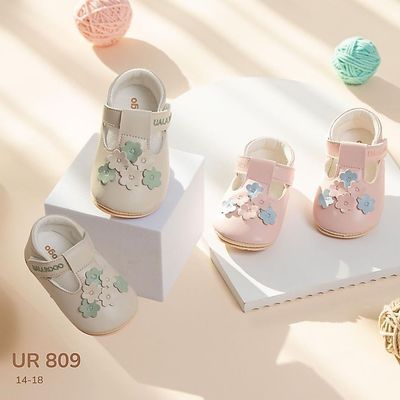 Giày tập đi cho bé Ualarogo đế cao su chống trượt an toàn quai dán điều chỉnh bảo vệ ngón chân UR 809