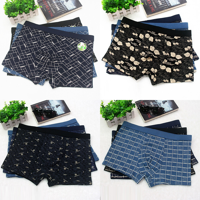 Nam Lược Cotton Plus Fat Plus In Hình Quần Lót Nam Cotton Quần Lót Nam Quần Lót Nam Boxer Quần Đùi B