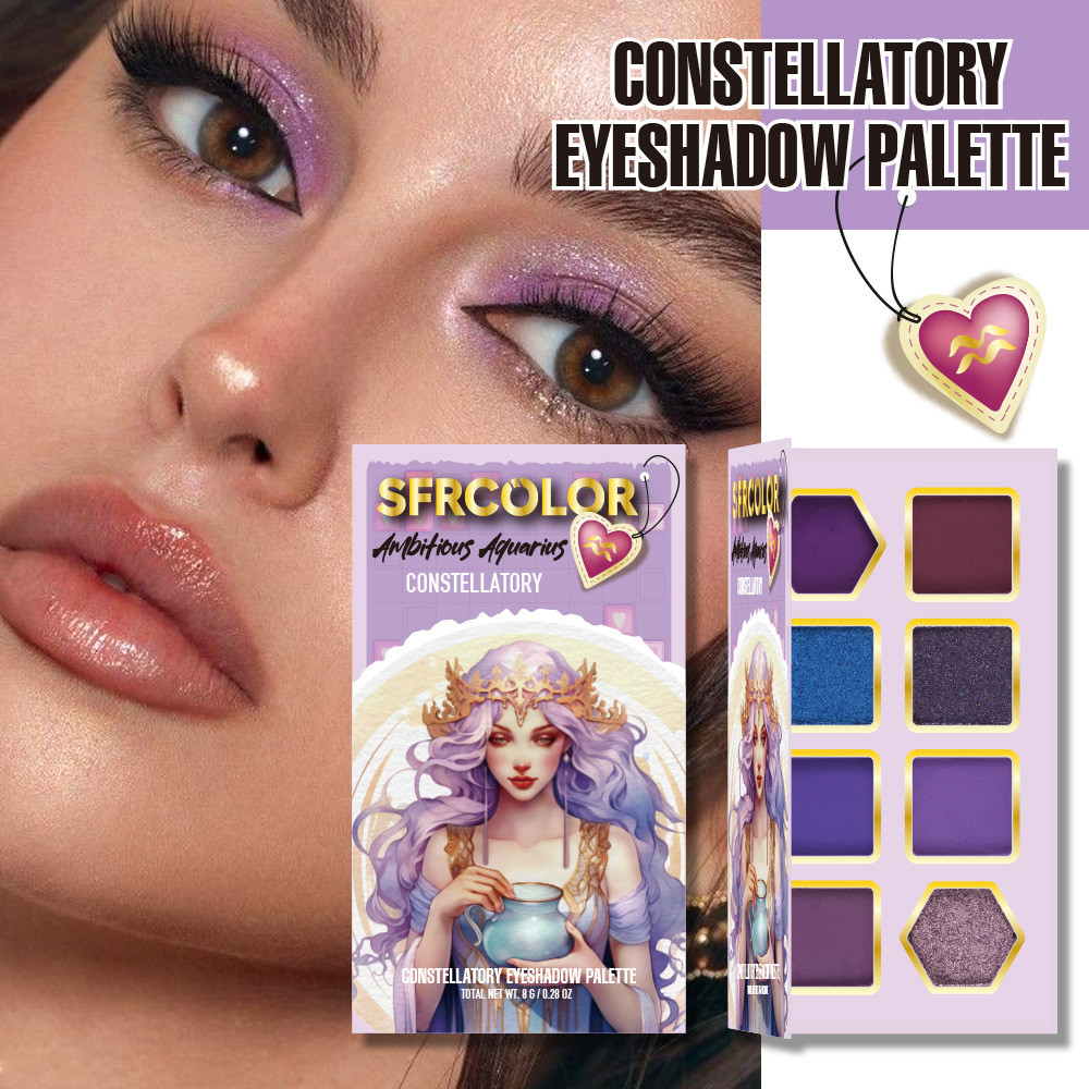 S.f.r Aquarius 8 Màu Giấy Phấn Mắt Matte Fine Nhấp Nháy Chơi Trang Điểm Sân Khấu Phấn Mắt Bảng