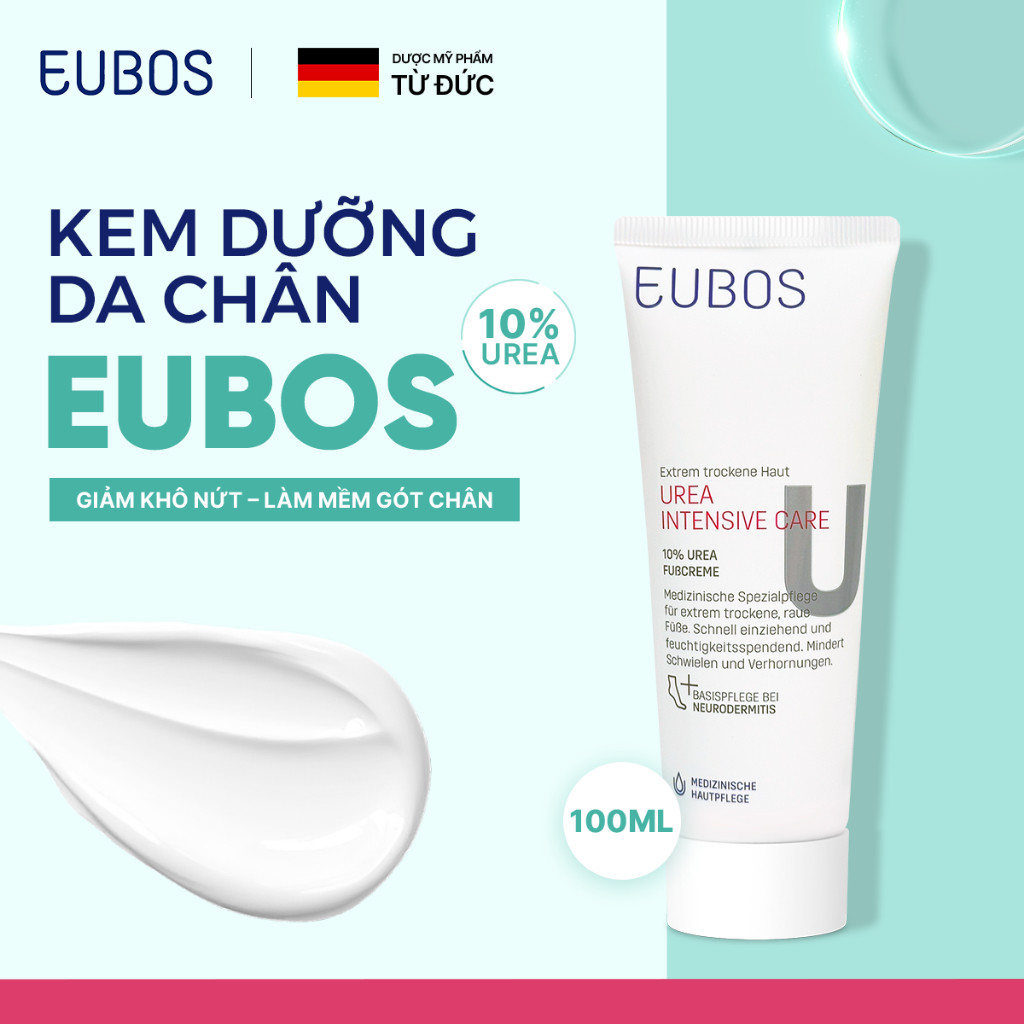 [CHÍNH HÃNG ĐỘC QUYỀN] Kem Dưỡng Da Chân, Giảm Nứt Gót EUBOS 10% UREA Dưỡng Ẩm, Giảm Khô Nứt 100ml