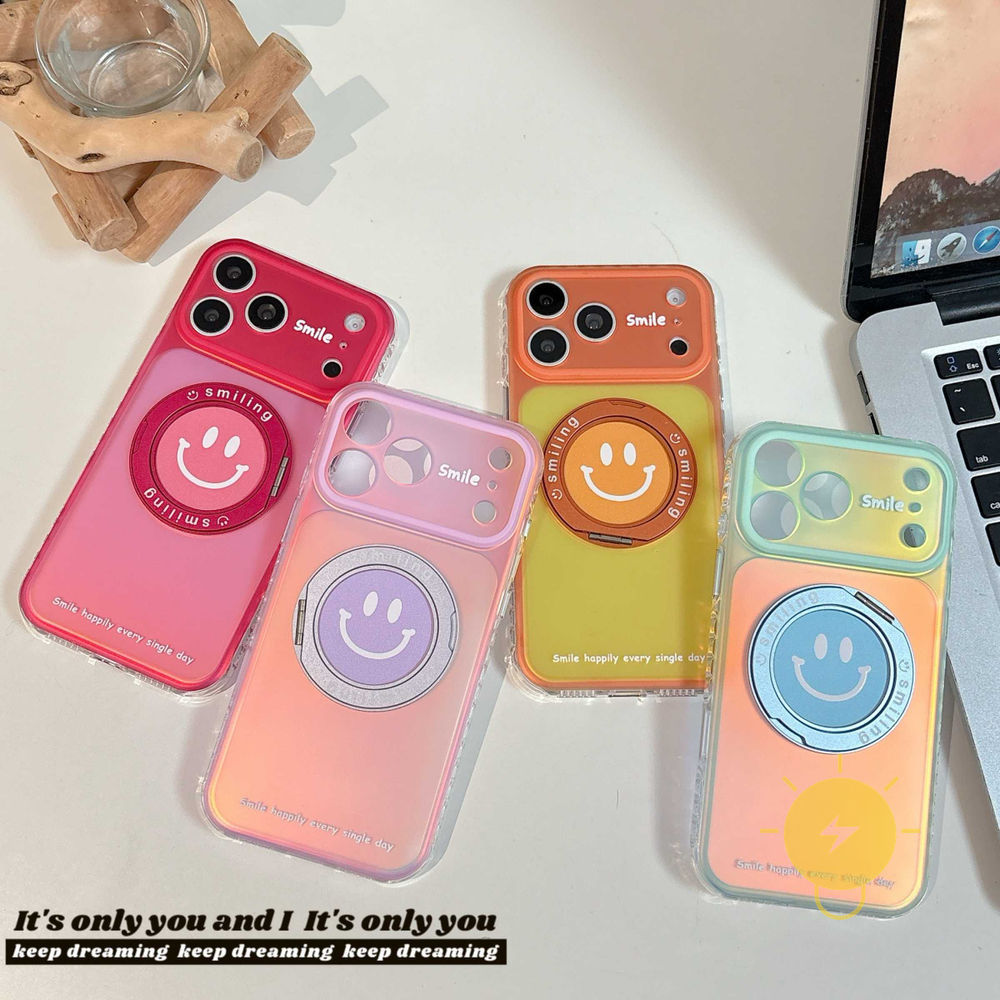 Phone Case For iPhone 17 Pro Max 16 15 TPU Magnetic Smile Aesthetic Korean Cute