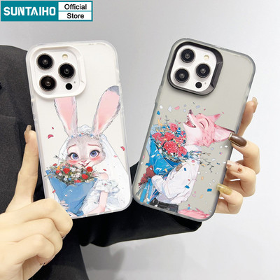 Ốp Điện Thoại Suntaiho Zootopia Nick Judy Cặp Đôi Clear Matte Mềm Cao Cấp Chống Sốc Cho iPhone 11 12 13 14 15 16 Pro Max IP 7 8 Plus Iphon X XS XR Xs max