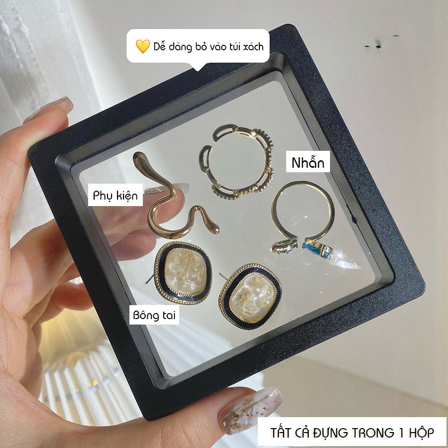 E7 Hộp Đựng Trang Sức Màng PG Trong Suốt, Hộp Hoa Tai Mini Trưng Bày Nữ Trang SEPER