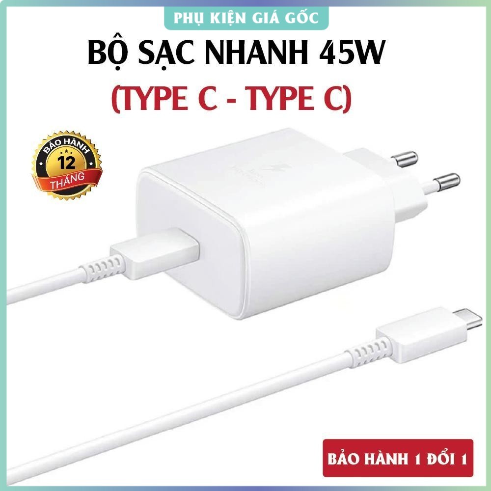 Bộ sạc nhanh 45W Type C to Type C cho các dòng máy SS. Dây sạc 45W dành cho Android, SAM chân (C - C