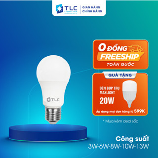 [CHÍNH HÃNG] Bóng Đèn LED Bulb 3W 6W 8W 10W 13W tròn ETB01 LED Đơn Sắc Siêu Sáng Tiết Kiệm Điện Đui E27 TLC LIGHTING