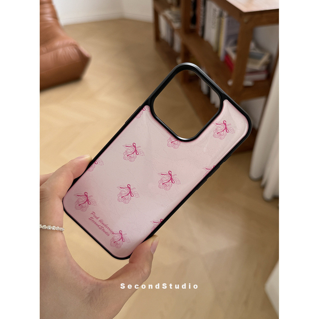 Ốp Điện Thoại Nơ Màu Hồng Chống Rơi Cho iPhone 16 Promax 15 Promax 11 12 13 14plus 15plus 16e 16plus