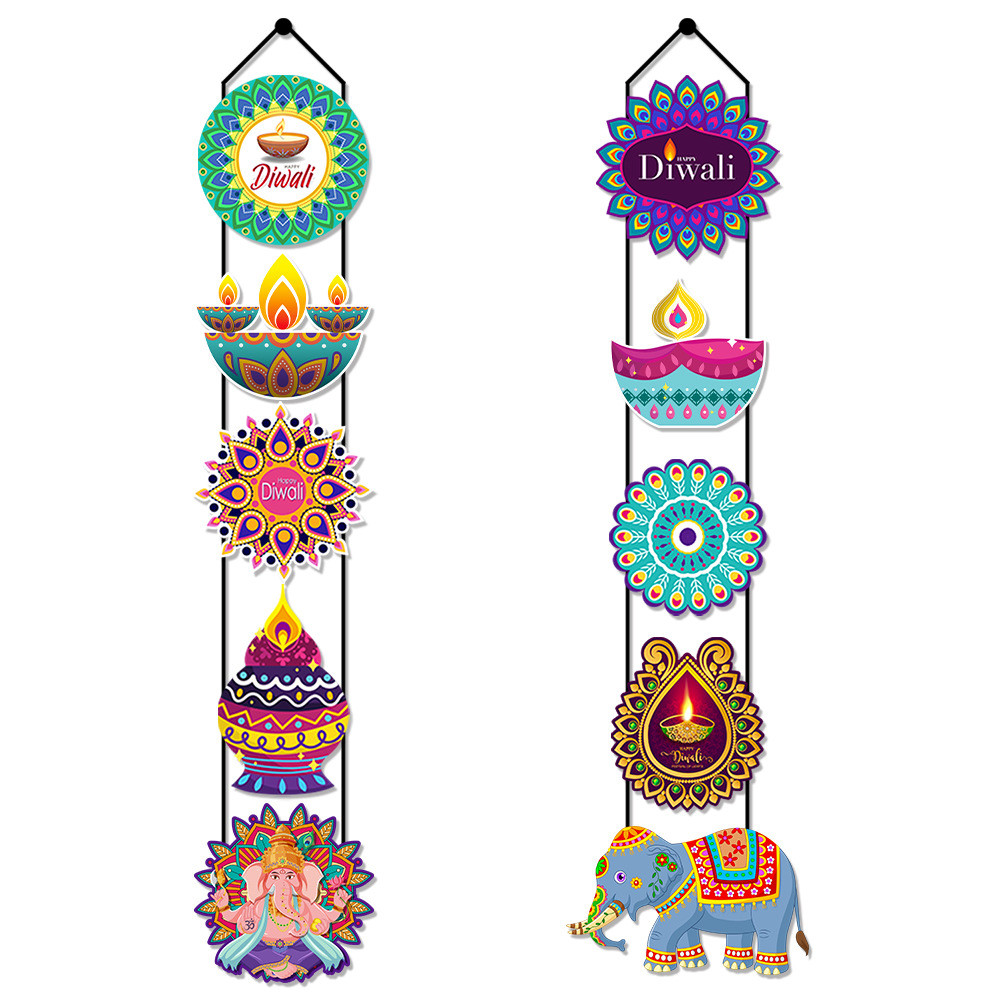 2025 Deepavali Vật phẩm trang trí vui vẻ Diwali Trang trí lễ hội Deepavali Trang trí nội thất 1 Cặp 