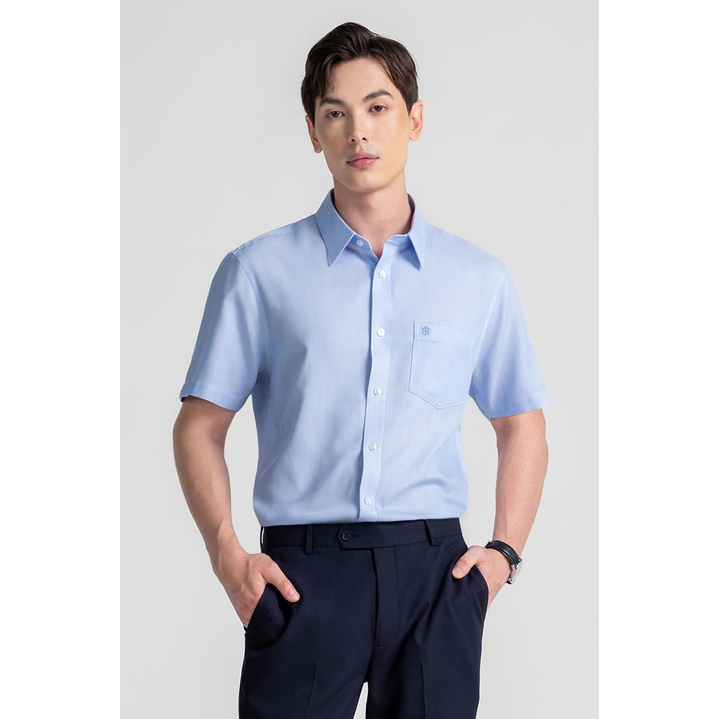 Áo Sơ Mi Nam Tay Ngắn Form Ôm , thời thượng, lịch lãm, chỉn chu John Henry - WS25FH81P-SDBB