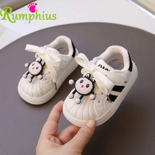 Rumphius Cổ Điển Da Tập Đi Giày Thể Thao Cho Bé Gái Bé Trai Hoạt Hình Đáng Yêu Trẻ Em Giày Thể Thao Thoải Mái Móc & Vòng Kích Thước 16-26
