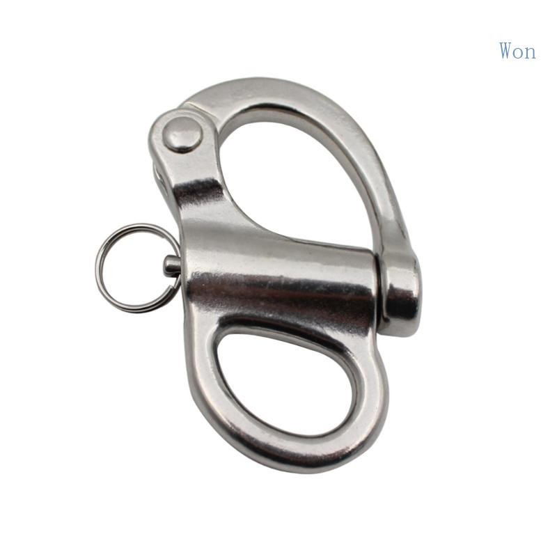 Won Marine Cấp Thép không gỉ Cố định Bail Snap Shackle 35 52 69 96mm Snap Hook