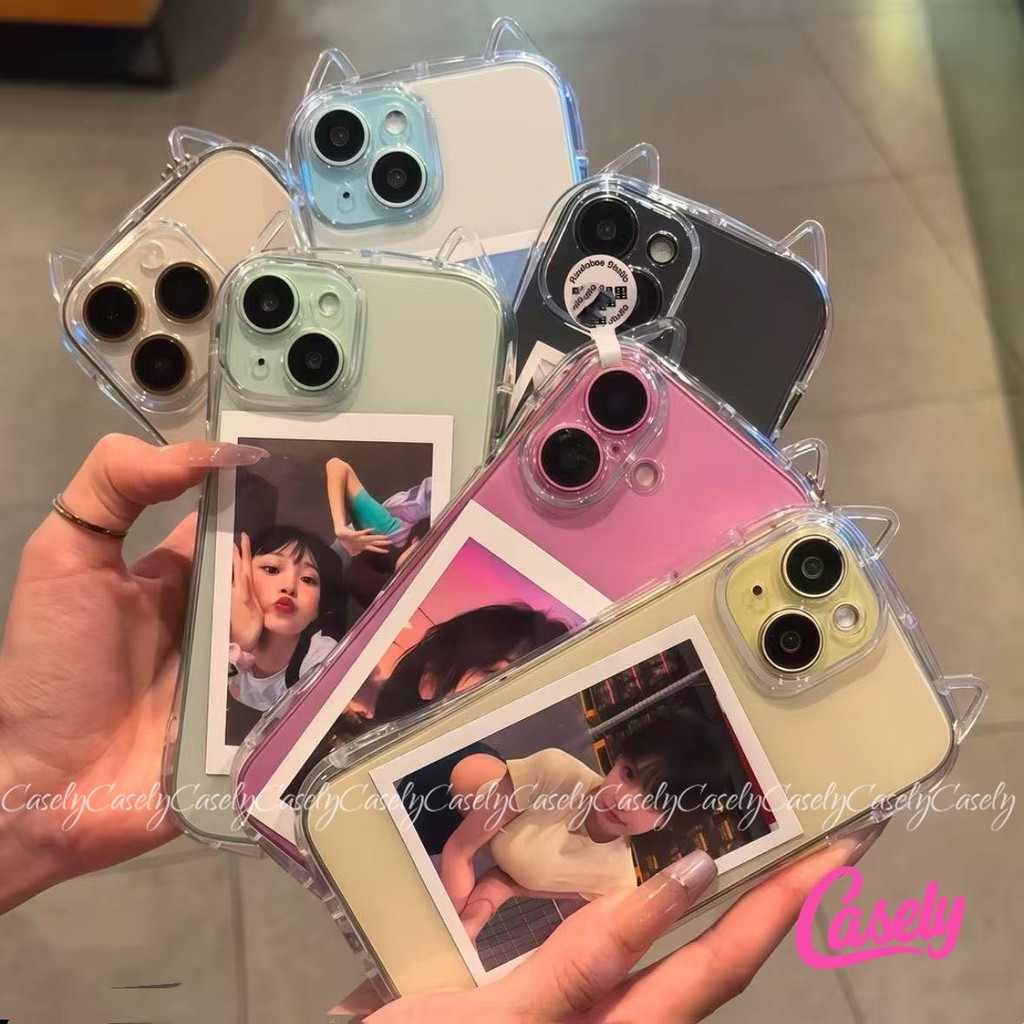 Vỏ Cho IPhone 11 13 17 15 16 14 12 Pro Max 15 16 14 8 7 Plus X XS Max XR SE 2020 Minh Trong Suốt Và Đơn Giản Tai Mèo Mềm