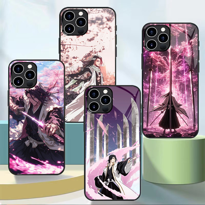 Bleach Byakuya Kuchiki 02 Vỏ Điện Thoại Thủy Tinh Cho Iphone 11 12 Mini 13 14 Plus 15 16 Pro Max Cov