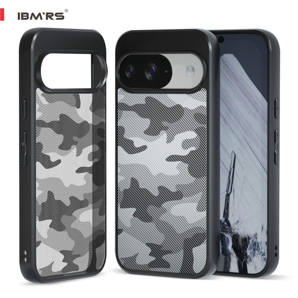 Imbrs Cho Google Pixel 9 Case, Vỏ bảo vệ chống sốc quân sự Camo có bảo vệ Camera và lỗ dây buộc