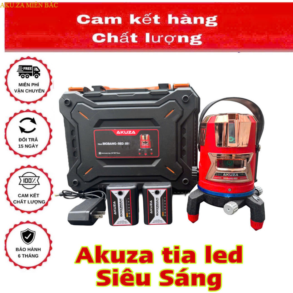 Máy Cân Bằng Laser AKUZA TITAN RED  Bóng Led Siêu Sáng bảo hành 24 tháng AKUZA MIỀN BẮC