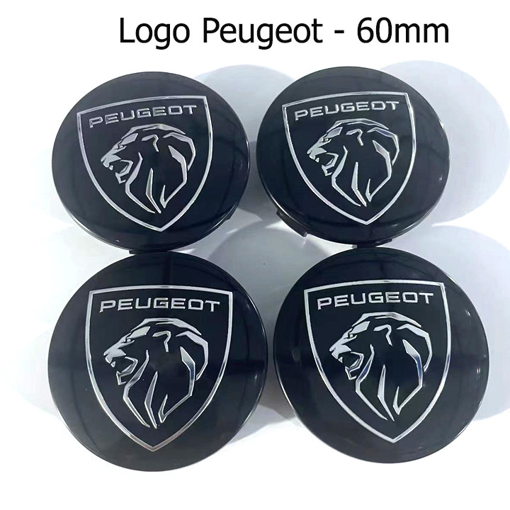 (Logo) Logo Chụp Mâm Xe Peugeot 60mm – Màu Đen, Crom Sang Trọng, Phù hợp dòng xe Peugeot.