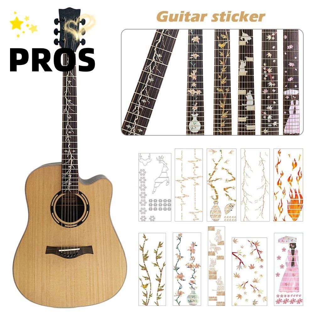 PROS Guitar Fretboard Sticker, Guitarra Phụ Kiện Đàn Guitar Điện Phần Bass Inlay Decal, Dụng Cụ Tran
