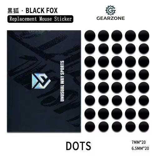 (Gearzone) Miếng dán Feet chuột Unusual Way Black Fox - Loại Control Kiểm soát chậm  – Feet UPE dot 