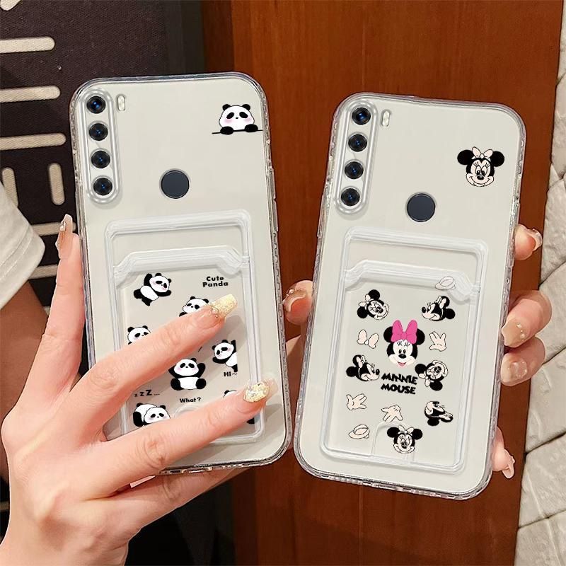Ốp lưng cho Redmi Note 8 Clear Art Soft TPU Panda Mickey Ốp điện thoại sốc
