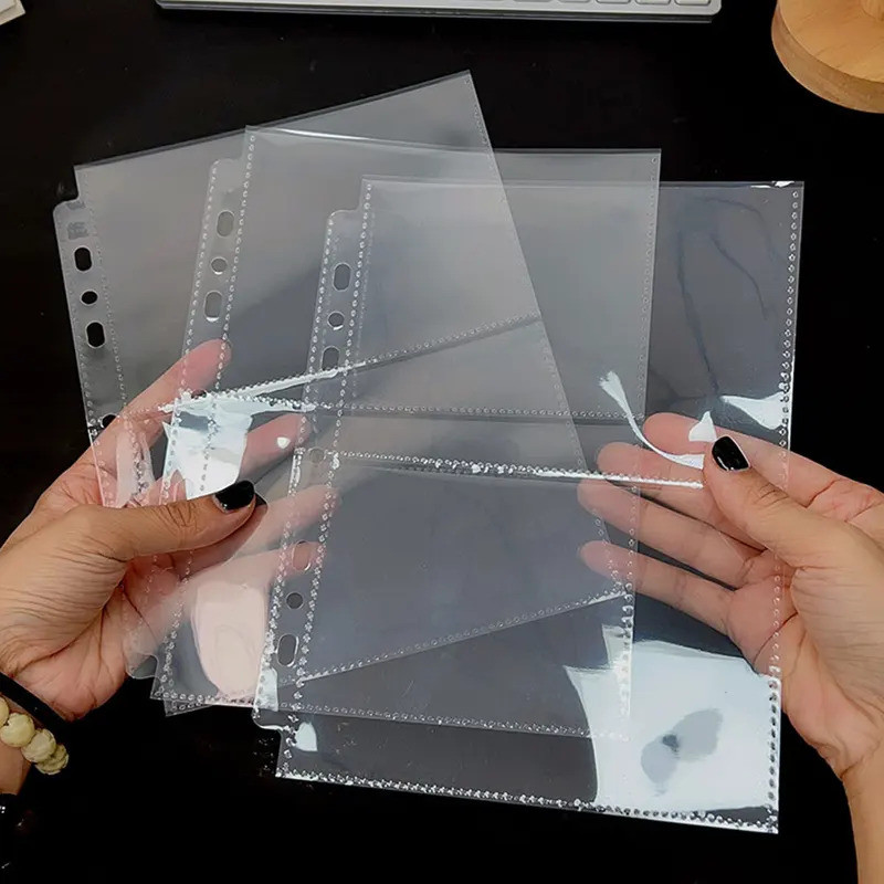 A5 3 / 7 Ring Binder Album Ảnh Trong Suốt PP Tay Trang Bên Trong 1 / 2 / 4 / 6 Lưới DIY Photocard Th