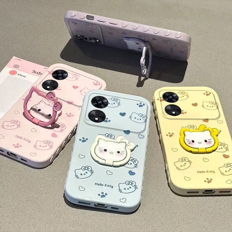 OPPOA1 Phiên bản sức sống Ốp điện thoại Giá đỡ vòng mèo PHJ110 Dopamine Vỏ bảo vệ hoạt hình Chống số