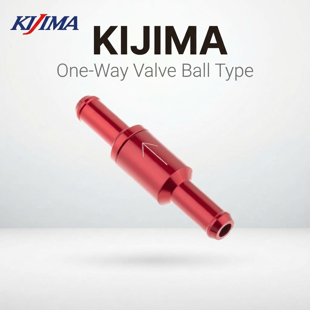Kijima Motorcycle Parts One-Way Valve Ball Type 6mm Universal Red 105-151