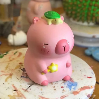 (Tặng Kèm Tượng Mini) Tượng tô màu CAPYBARA thạch cao size lớn cho bé