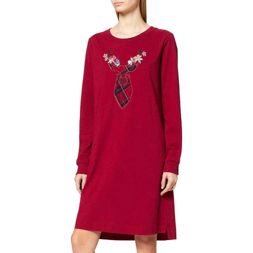 Lili - Đầm ngủ tay dài (bo) chất thun cotton dày dặn trmph cắt tag