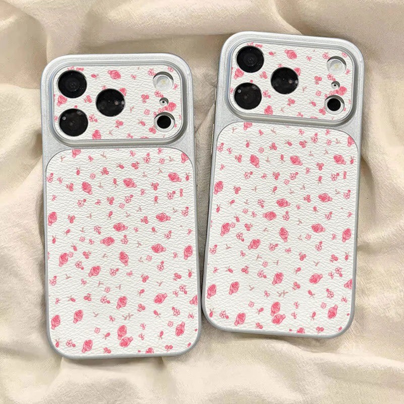 Pink floral Case for iPhone 6 7 8 Plus iPhone 11 13 12 14 15 Pro Max Xs Max Phone Case Skin-Friendly