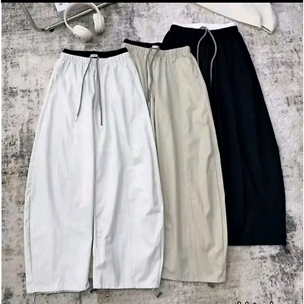 [M092] Quần Baggy Thụng Chất Gió Kaki Mềm Mát Mặc Mùa Hè