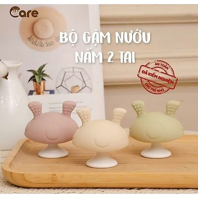 [ĐÃ KIỂM NGHIỆM] [TẶNG HỘP] Đồ Chơi Gặm Nướu nấm 2 tai Silicon Organic Mềm, An Toàn Cho Bé LiLcare