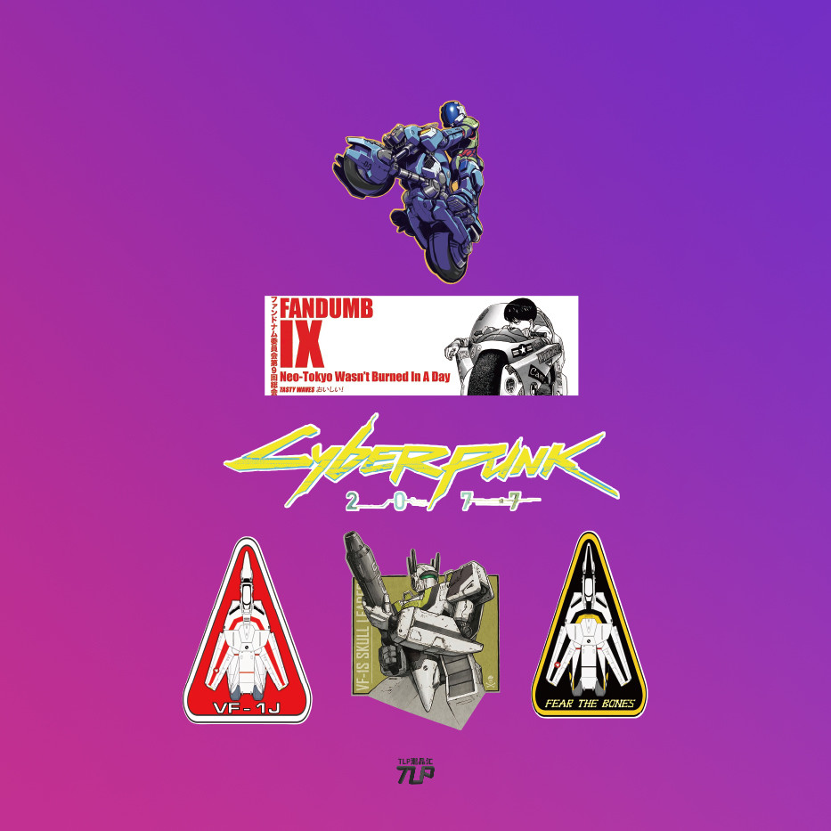 TLP Bao Miếng Dán Macross Robotech AKIRA AKIRA Cyberpunk Cyberpunk Miếng Dán Chống Thấm Nước