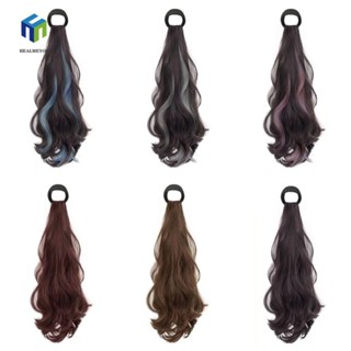 Tóc Giả Tổng Hợp Đuôi Ngựa, Tóc Nối Dài Dây Buộc Thấp Dài Sóng Xoăn Đuôi Ngựa, Dây Co Giãn Thanh Lịch Nhẹ Lông Ngựa Đuôi Tóc Bé Gái