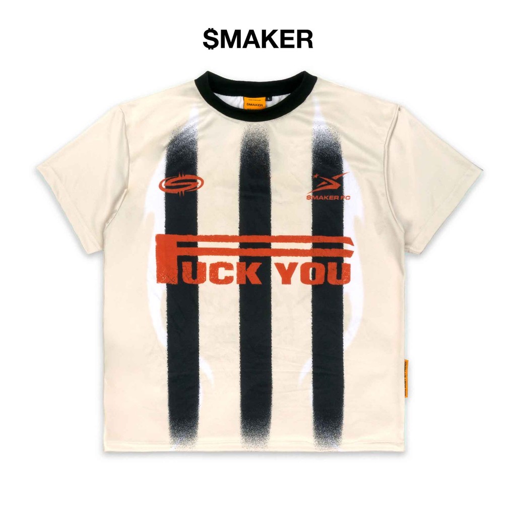 [SMAKER] Áo thun vải lưới mesh thoáng mát màu kem - F$$$ YOU JERSEY IN CREAM