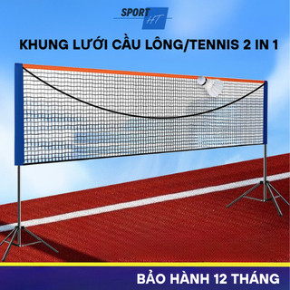Khung Lưới Cầu Lông/Tennis Di Động 2 Trong 1 Ngoài Trời Trong Nhà Tiện Lợi Tiêu Chuẩn Thi Đấu ( Tặng Lưới )