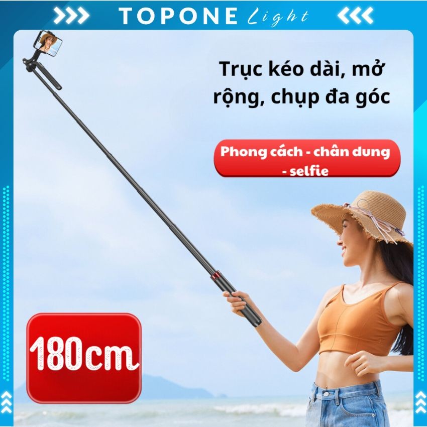 Gậy Chụp Ảnh 4 Chân P185 - Gậy Selfie Cầm Tay Tặng Kèm Remote, Chiều Dài Sử Dụng 30-180cm - Chính Hãng Top One | BigBuy360 - bigbuy360.vn