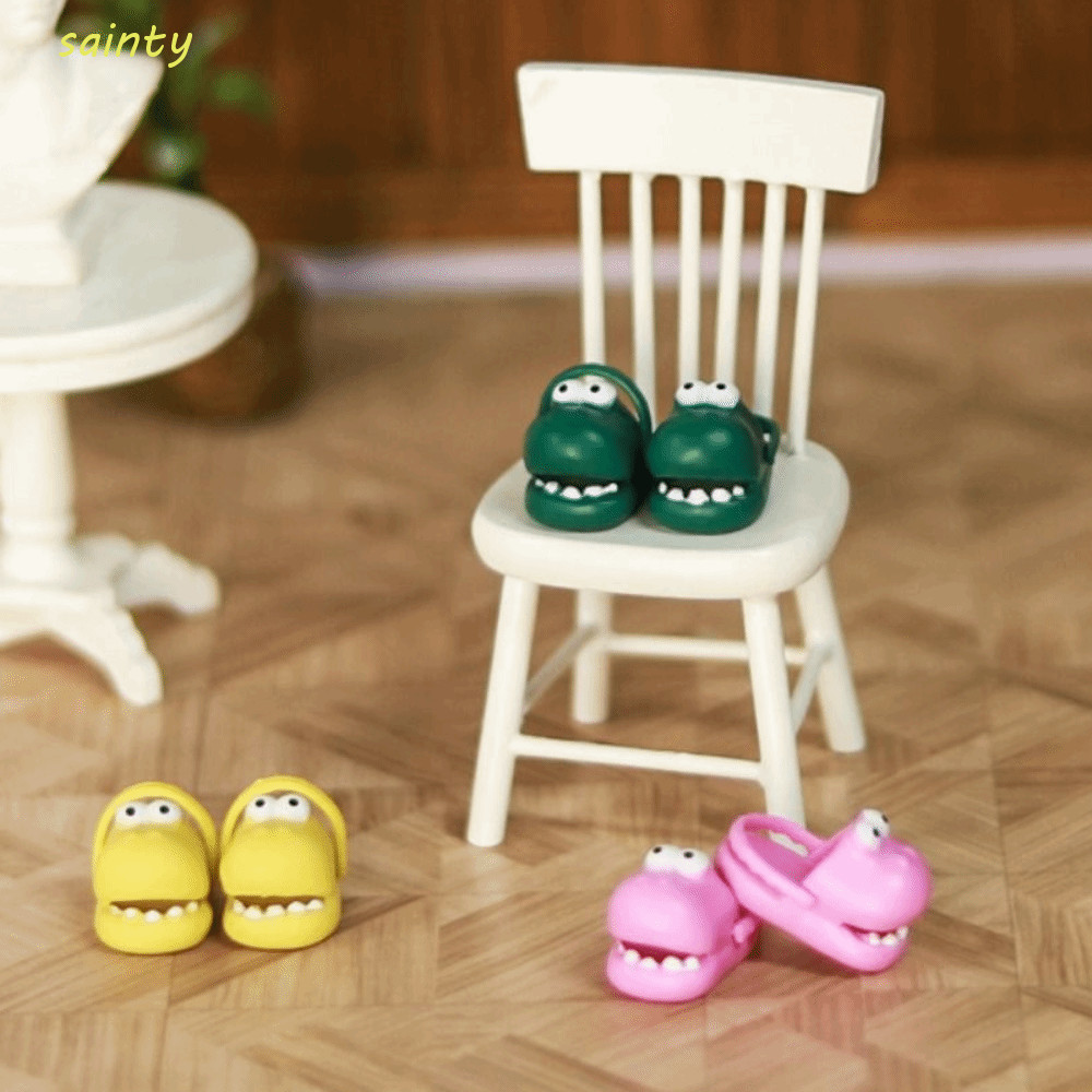 SAINTY 1 Đôi Dép Búp Bê Ob11, Mô Phỏng Mini Dép Khủng Long, Phụ Kiện Nhà Búp Bê Silicon Hoạt Hình Dễ