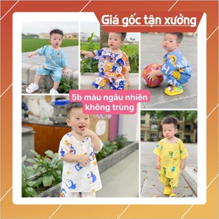 COMBO 5 bộ đồ bộ bé trai Tole Lanh CỘC TAY , chất vải Tôn lanh 2 da mềm, mịn, mát mùa hè, - chuẩn fom - may kỹ