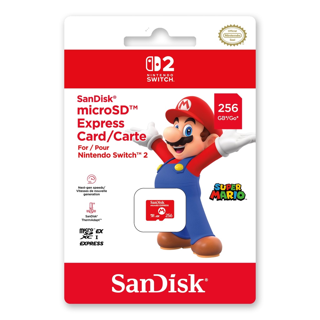 【Sản phẩm có giấy phép của Nintendo】Thẻ microSD Express SanDisk 256GB cho Nintendo Switch 2