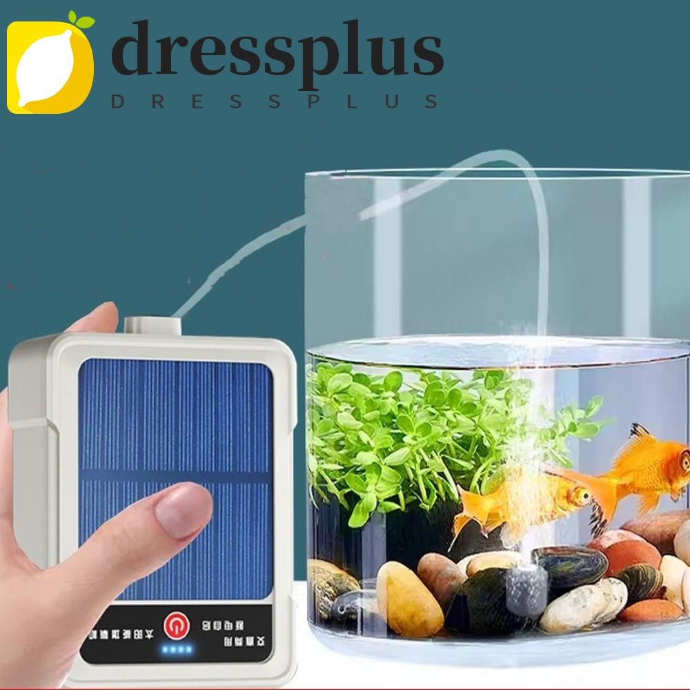 Máy bơm oxy năng lượng mặt trời DRESSPLUS, Máy sục khí di động tự động siêu im lặng, Thời gian chạy dài 2-4L / phút USB chống nước có thể sạc lại Máy tạo oxy nhỏ Sử dụng trong gia đình