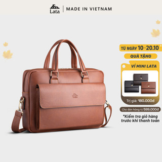 Cặp Công Sở Lata (Thời trang nam basic đựng vừa laptop 14 inch - Cặp da CA39)