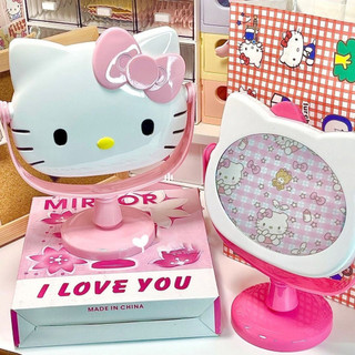 Gương Trang Điểm Để Bàn Hello Kitty Dễ Thương, Gương Xoay 2 Mặt Makeup Mini Cho Bé Gái, Bạn Nữ