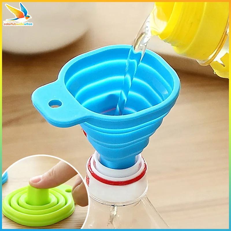 Colorfulswallowfree 1 / 3 Phễu Có Thể Gập Lại Silicon Phễu Di Động Phễu Cho Phễu Nhiên Liệu Bia / Ph