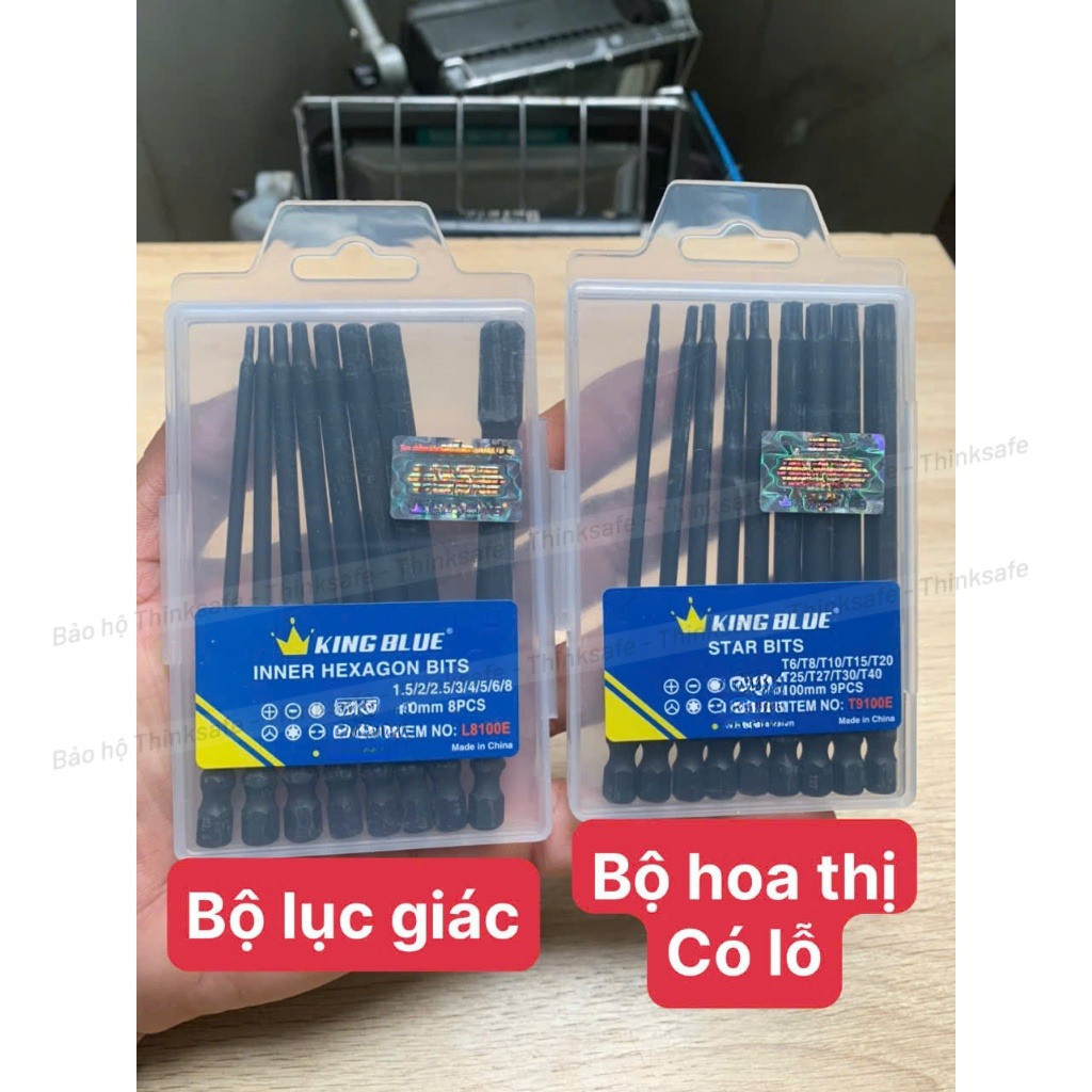 Bộ lục giác, lục giác bông có lỗ (hoa thị) Kingblue L8100E /  T9100E dài 10cm, hàng chất lượng chính