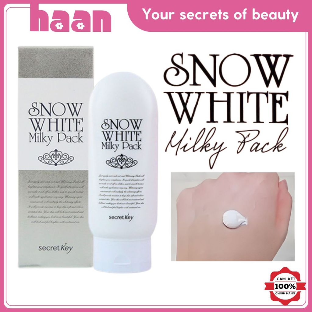 Kem Dưỡng Trắng Da Secret Key Snow White Milky Pack, Kem Ủ Trắng Snow White Hỗ Trợ Cải Thiện Sắc Tố 